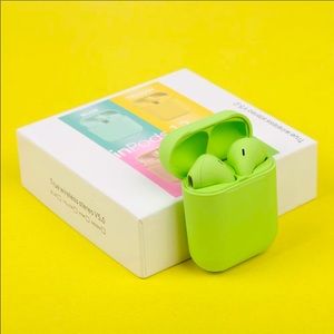 🆕BNIB: Wireless Bluetooth Earbud Headphones- Green with Charger & Charging Box